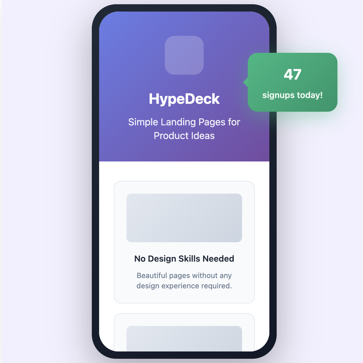 Simple setup interface
